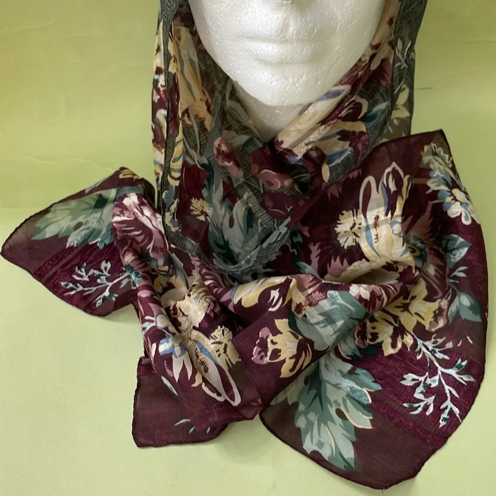Vintage multicolored Adrienne Vittadini silk scarf